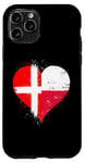 iPhone 11 Pro Half Polish Half Danish A Cool Heart Flag for Poland Denmark Case