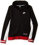 Nike B NK AIR HOODIE FZ Sweat-shirt Garçon Black/Sail/University Red FR : M (Taille Fabricant : M)