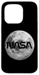 iPhone 15 Pro Retro NASA Worm Logo Full Moon Space Graphic Apollo Artemis Case