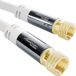 KabelDirekt – Cable Satellite & Câble Coaxial TV / SAT / Internet – 20 m – Blanc, avec connecteur F (connecteur métallique incassable et blindage multiple, pour la radio / sattelitte / television)