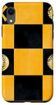 Coque pour iPhone XR Coque Pop Art jaune motif damier baseball