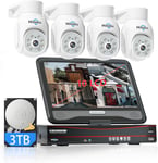 ?5MP+PTZ?Hiseeu 5MP PoE CCTV Security Camera System,10'' LCD Monitor with 8CH