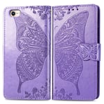 Trolsk Wallet-deksel med Butterfly (iPhone SE3 /SE2/8/7) - Lys lilla