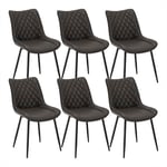 WOLTU Chaise de Salle à Manger Lot de 6, Moderne Chaise de Cuisine, Chaise scandinave, Chaise Coiffeuse, pour Salle de Séjour, Chambre à Coucher, Cuisine, en Similicuir et métal Bordeaux BH210an-6