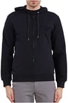 Emporio Armani Men's Textured Terry Jacket with Hood, Black, S