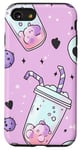 Coque pour iPhone SE (2020) / 7 / 8 Kawaii Grim Reaper Boba Tea Squelette Crâne Pastel Goth