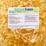 Omega 3 Fish Oil-Triple Strength-330mg EPA/220mg DHA - 360 Capsules - NaturSupps
