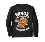 Funny Chicken Wings Finger-Lickin' Good USA Flag Patriotic Long Sleeve T-Shirt