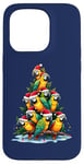 Coque pour iPhone 15 Pro Parrot Christmas Tree Funny Polly Holiday