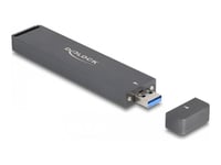 Delock - Drevkabinett - External Enclosure For M.2 Nvme Pcie Ssd Or Sata Ssd With Usb 10 Gbps Type-A Male - M.2 - M.2 Nvme Card / Sata 6Gb/S - Usb 3.2 (Gen 2) - Grå