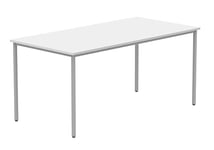 Office Hippo Essentials Multi-Use Office Table Desks, Home Writing Computer Desk Office Desk For Work Or Home, Home Office Desk With Adjustable Feet, Arctic White 160 x 80 cm