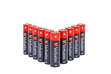 VERBATIM Piles alcalines AA Premium I 1,5 V I AA-LR6 Mignon I Piles Mignon AA I Piles pour lecteur MP3, appareil photo, télécommande, rasoir et bien plus I Pile alcaline Premium I 10 pièces