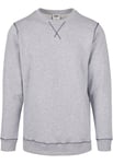 Urban Classics Men's Organic Contrast Flatlock Stitched Crew Hooded Sweatshirt, Grey/Dark Blue, XL