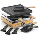 Appareil à raclette 4 personnes 750w + grill - Naturamix - RACWOOD4