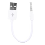 Câble Data USB Jack 3.5 mm pour iPod Shuffle 3/4Génération (Blanc,11cm)