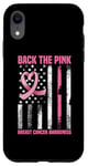 Coque pour iPhone XR Sensibilisation au cancer du sein américain dos The Pink Breast Cancer