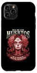 Coque pour iPhone 11 Pro De los Muertos Spritis Jour des morts Crâne Femme