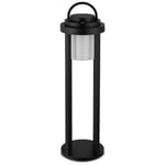 REV Lampe LED – Lanterne sans fil en aluminium avec fonction variateur d'intensité pratique, H : 51 cm, 200 lm, 2 W, 4000 mAh, IP65, noir