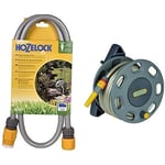 Hozelock 2422R0000 Dévidoir à fixation murale 30 m avec tuyau de 15 m & Ensemble pour connexion de tuyau d'arrosage