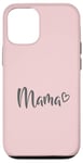 Coque pour iPhone 15 Pro Gris bébé rose cœur maman