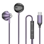 Écouteurs Semi Intra-Auriculaires USB-C avec Télécommande Modèle Jupiter, Violet