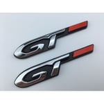 1 st GT Silver Black Red Metal Emblem för Peugeot 2008 3008 208 308 5008 508 108 RCZ