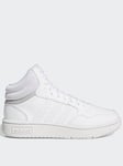 adidas Sportswear Kids Unisex Hoops 3.0 Mid Trainers - White, White, Size 12 Younger