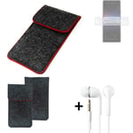 Cover for Sony Xperia PRO-I dark gray red edges Sleeve + earphones