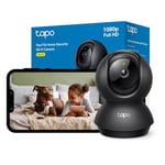 Tapo Pan/Tilt Home Security Wi-Fi Indoor Camera 1080p, 360° Visual Coverage, Motion Detection and Tracking, Baby Crying Detection, Night Vision, Cloud/Local Storage,Works with Alexa&Google (Tapo C201)