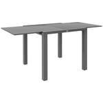 Table de jardin Outsunny rectangulaire extensible jusqu'à 6 personnes en aluminium plateau métal dim. 80/160L x 80l x 75H cm gris