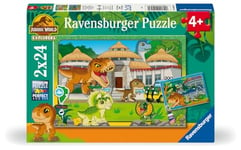 Ravensburger - Puzzle Enfant - Lot de 2 puzzles 24 pièces - Vivre en terre sauvage / Jurassic World Explorers - Enfant dès 4 ans - Puzzle de qualité supérieure - 2 posters à taille réelle - 12001057