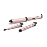 BaByliss Curl & Wave Trio Styler, Multi-styler, Hair waver, Beachy waves, Loose waves, pink 3 in 1 curling wand