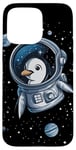 iPhone 15 Pro Max Cute Penguin Astronaut in Space Adventure Apparel Case