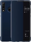 Coque Huawei P30 Lite Smart View Étui À Rabat En Cuir Mode D'économie D'énergie Protección Integral P30lite Bleu