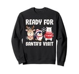 Kids Christmas Costume READY FOR SANTA'S VISIT Funny Sweatshirt