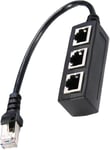 Repartiteur Cable Ethernet rj45,Multiprise Ethernet Splitter Adaptateur rj45 pour Cat5, Cat5e, Cat6, Cat7, Ports LAN(Mâle à 3 Femelles)