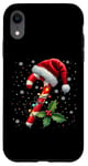 Coque pour iPhone XR Chapeau de Père Noël en sucre d'orge de Noël pour garçons et filles