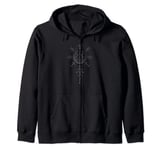 Classic Viking Symbol Compass Vegvisir Nordic Rune Celtic Zip Hoodie