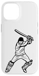 Coque pour iPhone 14 Joueur de cricket Entraîneur de cricket Jeu de l'homme