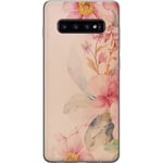 Samsung Galaxy S10 Gjennomsiktig Telefondeksel Färgsprakande Blommor