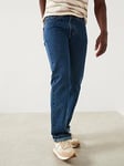 Levi's Levis 505 Regular Straight Fit Jeans - Med Sw - Dark Blue, Blue, Size 34, Inside Leg Short, Men