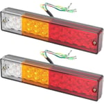 Paire de Feux Arrière Rectangulaires à 20led pour Remorque, Feu de Position Latéral Arrière étanche pour Camping-car, Camion et Camping-car