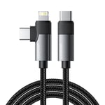 Cable Usb Essager Excttl-wl0g-p Usb-c To Lightning Usb-c 65w 1m (gray