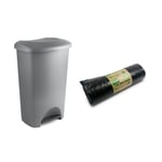 Addis Everyday Family Pedal Bin 50L Metallic Grey with 20 Liners 518599ebay