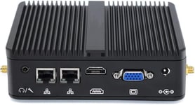 Sans Ventilateur Barebone Mini Pc,Quad Core Celeron J4125,Hdmi,Vga,Dual Rj45 Gigabit Lan,Usb3.0,Rs232 Com,Mini Pci E Wifi Slot,Bluetooth,Desktop Small Computer,Windows 10/Iot/Linux,Auto Power On,Htpc