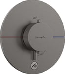 Hansgrohe ShowerSelect Comfort S Avsperring, 2 uttak, Børstet Sort Krom - 15562340