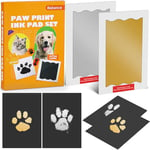 Nabance Inkless Hand & Footprint Kit, Paw Print Kit for Dogs & Cats, 2 Large Size Gold and Silver Ink Pads with 4 Black Imprint Card, Pawprint Stamp Pad, Pet Paw Print