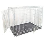 Croci Cage pour Chien - Niche pour Chiens d'Intérieur et d'Extérieur - Niche pour Petits et Moyens Chiens, Métal Galvanisé, Pliable, Idéale Aussi pour Les Voitures, 78 X 55 X 62 cm