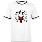 Stranger Things Hellfire Club Unisex Ringer T-Shirt - White/Black - M