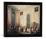 'Image encadrée de Michel saint-martin-saint-barthélemy Ollivier "Société Thé lors de Prince Leopold Conti au quatre Miroir Salle du Temple Dans Paris avec le jeune Mozart aile, d'art dans le cadre de haute qualité Photos fait main, 40 x 30 cm, noir mat